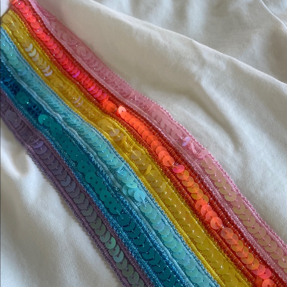 Lola + The Boys White pant and T-shirt Set with Colorful Stripes. Girls size 8. - Picture 3 of 6